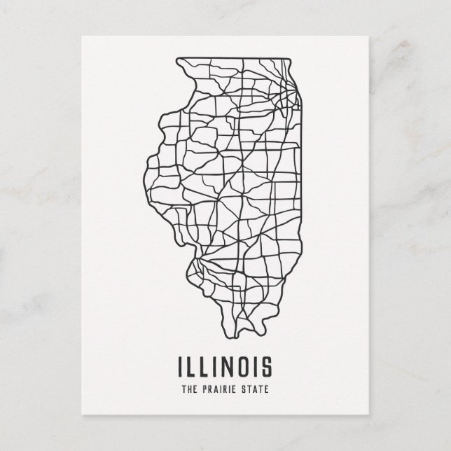 Illinois US-delstatskarta - Prärie-statens karta Vykort (Framsida)