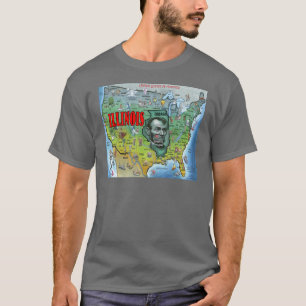 Illinois USA Karta T Shirt