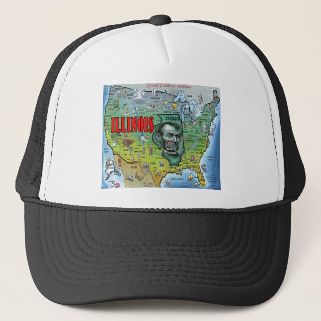 Illinois USA Karta Truckerkeps (Framsida)