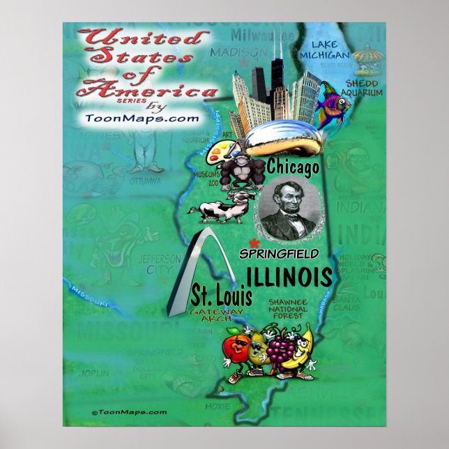 Illinois USA Poster (Framsidan)