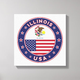 Illinois, USA Stater, Illinois canvas, poster Canvastryck