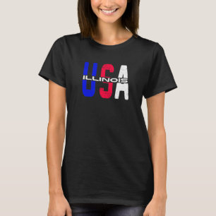 Illinois Usa-Vintagen Patriotic och stolta oss Cit T Shirt