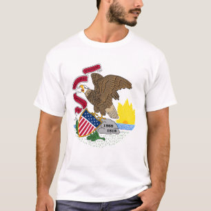 Illinois vapensköld, amerikanstatlig flaggaT-trö Tee Shirt