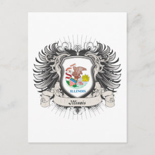 Illinois Vapensköld Vykort