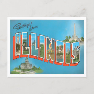 Illinois Vintage Big Brev vykort