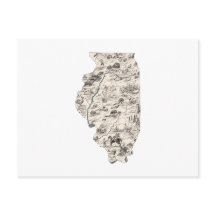 Illinois Vintage Bild Karta Antique State Diagram
