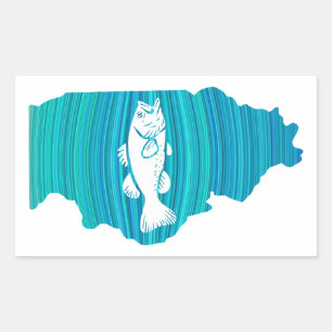 Illinois Wave Fiske Rektangulärt Klistermärke