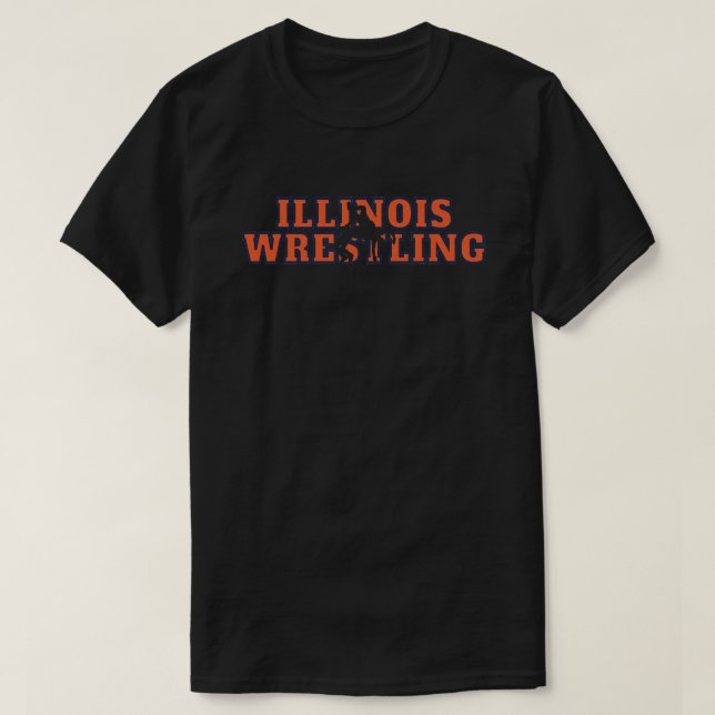 Illinois Wrestling Team Freestyle Wrestler Gear T Shirt (Design framsida)