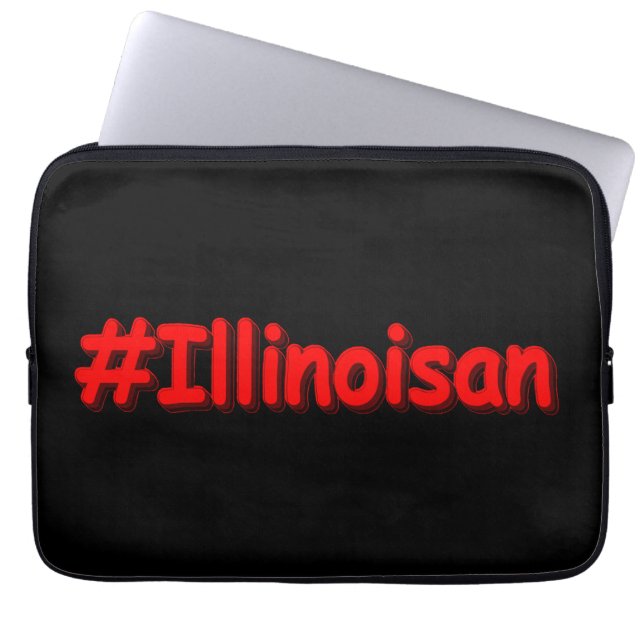"#Illinoisan " Cute Design. Köp nu Laptop Fodral (Framsidan)