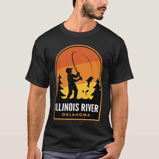Illinoisfloden Oklahoma Fiske T Shirt (Framsida)