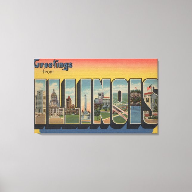 IllinoisLarge Brev ScenesIllinois 2 Canvastryck (Framsida)