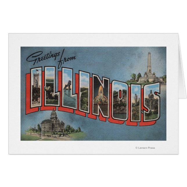 IllinoisLarge Brev ScenesIllinois Hälsningskort (Framsidan Horizontal)