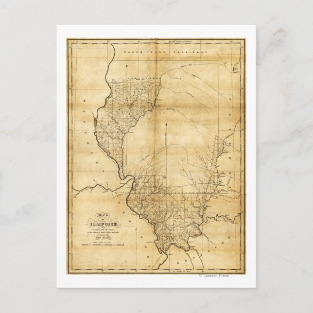 IllinoisPanoramic MapIllinois Vykort (Framsida)