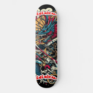 Illisk japansk Abstrakt Mini Skateboard Bräda 18,5 Cm