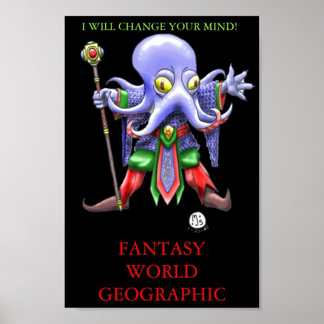 ILLITHIDMON CHIBI MIND FLAYER FANTASY WORLD GEO POSTER (Framsidan)