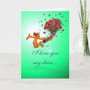 Illow orange med blommor - anpassadekort kort