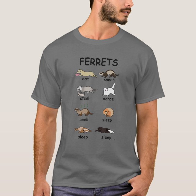 Illrar EAT SNEAK STEAL DANCE SMELL SLEEP SLEEP SL T Shirt (Framsida)