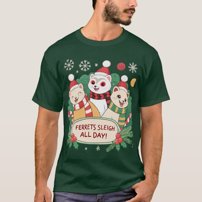 Illrar Sleigh Hela dagen Juliller T-Shirt (Framsida)