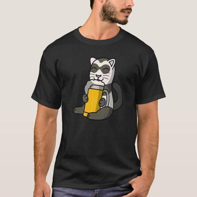 Illrar som dricker öl Husdjur   T Shirt (Framsida)