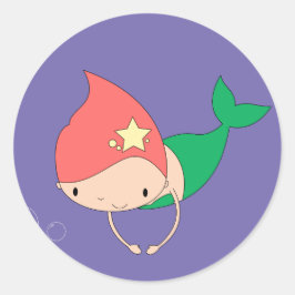 Illsima Cotton Candy Sjöjungfru Lila Runt Klistermärke