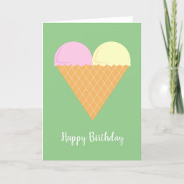 Illsima Kärlek Heart Ice-Cream Grönt Birday Card Kort