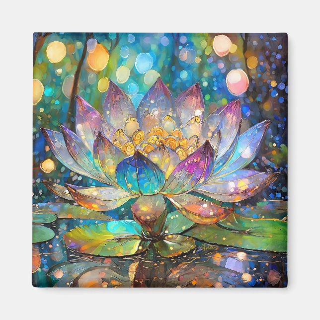 Illuminated Blooming Lotus Flower Magnet (Framsidan)