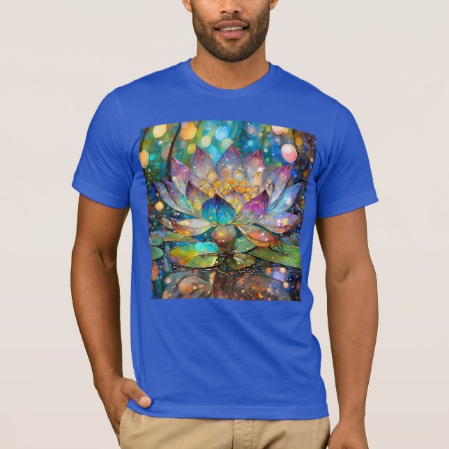 Illuminated Blooming Lotus Flower T Shirt (Framsida)
