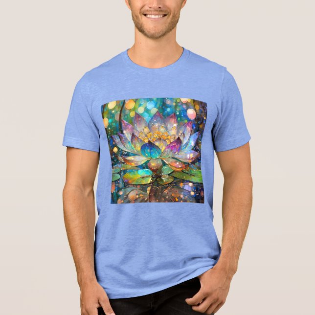 Illuminated Blooming Lotus Flower T Shirt (Framsida)