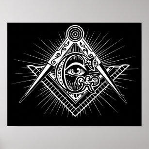 Illuminati All Seeing Eye Freemason Symbol Poster