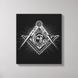 Illuminati All Seeing Öga Freemason Symbol Canvastryck