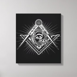 Illuminati All Seeing Öga Freemason Symbol Canvastryck