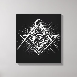 Illuminati All Seeing Öga Freemason Symbol Canvastryck