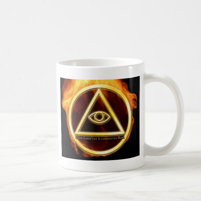 Illuminati avfyrar på kaffemugg (Höger)