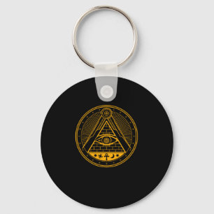 Illuminati Conspiracy Triangle Masonic All Seeing Nyckelring