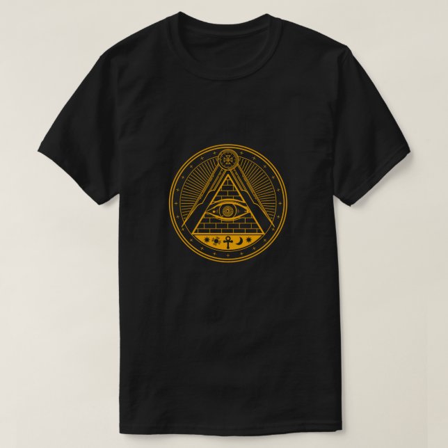 Illuminati Conspiracy Triangle Masonic All Seeing T Shirt (Design framsida)
