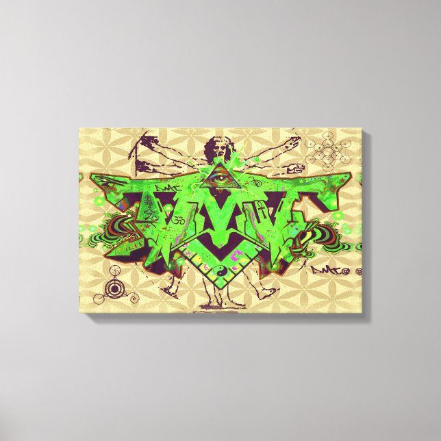 ILLUMINATI DMT GRAFFITI CANVAS FLOWER LIFE (Framsida)
