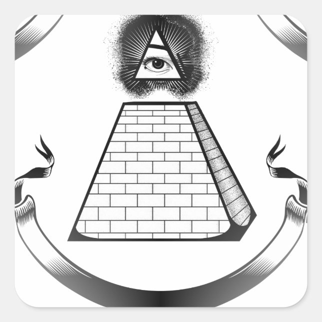 illuminati fyrkantigt klistermärke (Framsida)