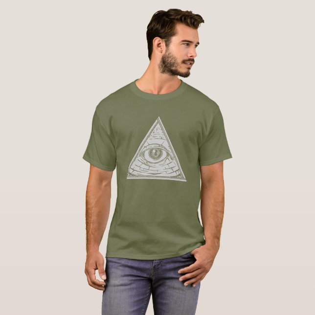 "Illuminati" öga av den Providence T-tröja Tee (Hel framsida)