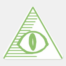 Illuminati Öga Triangle Sticker - Pengarar Grönt