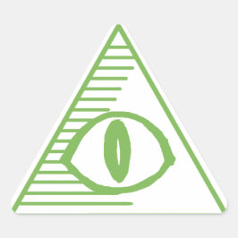 Illuminati Öga Triangle Sticker - Pengarar Grönt Triangelformat Klistermärke