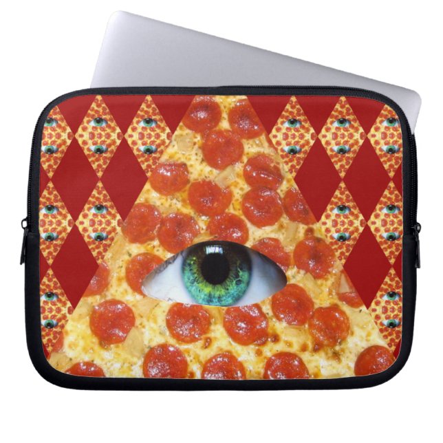 Illuminati Pizza Laptop Sleeve (Framsidan)