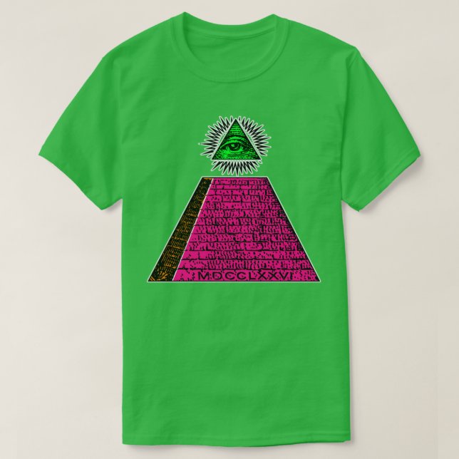 Illuminati Pyramid Design Conspiracy Theorist T Shirt (Design framsida)