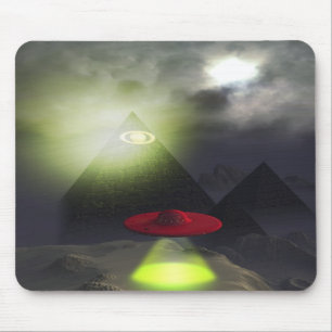 Illuminati pyramid och UFO Mousepad Musmatta