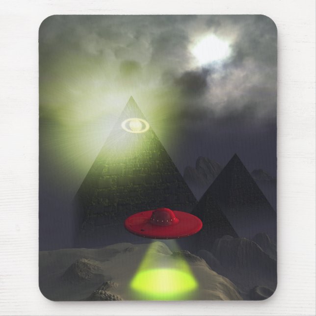 Illuminati Pyramid och UFO Mousepad Musmatta (Framsidan)
