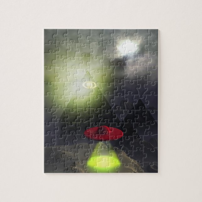 Illuminati Pyramid och UFO Puzzle Pussel (Vertikal)