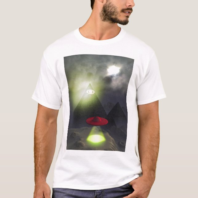Illuminati Pyramid och UFO Shirt Tröja (Framsida)