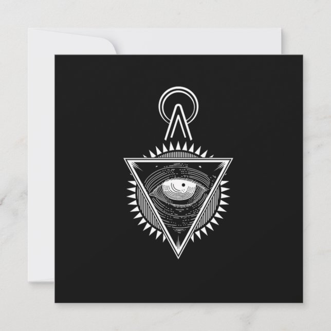 Illuminati Symbol Conspiracy Masonic Triangle Gift Inbjudningar (Framsida)