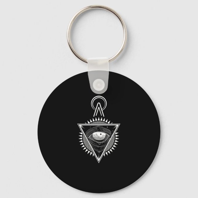 Illuminati Symbol Konspiration Masonic Triangel Pr Nyckelring (Framsida)