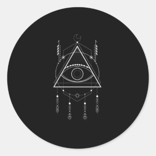 Illuminati Symbol Masonic Conspiracy Dream Catcher Runt Klistermärke
