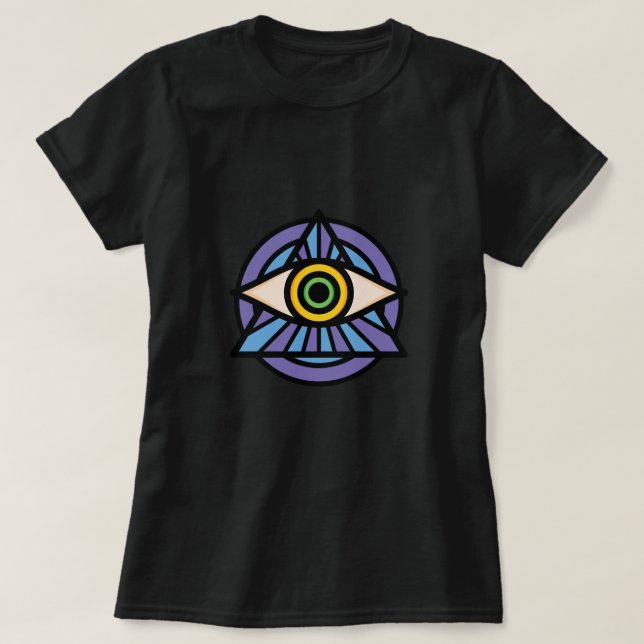 Illuminati Symbol Triangle Masonic Conspiracy Gift T Shirt (Design framsida)